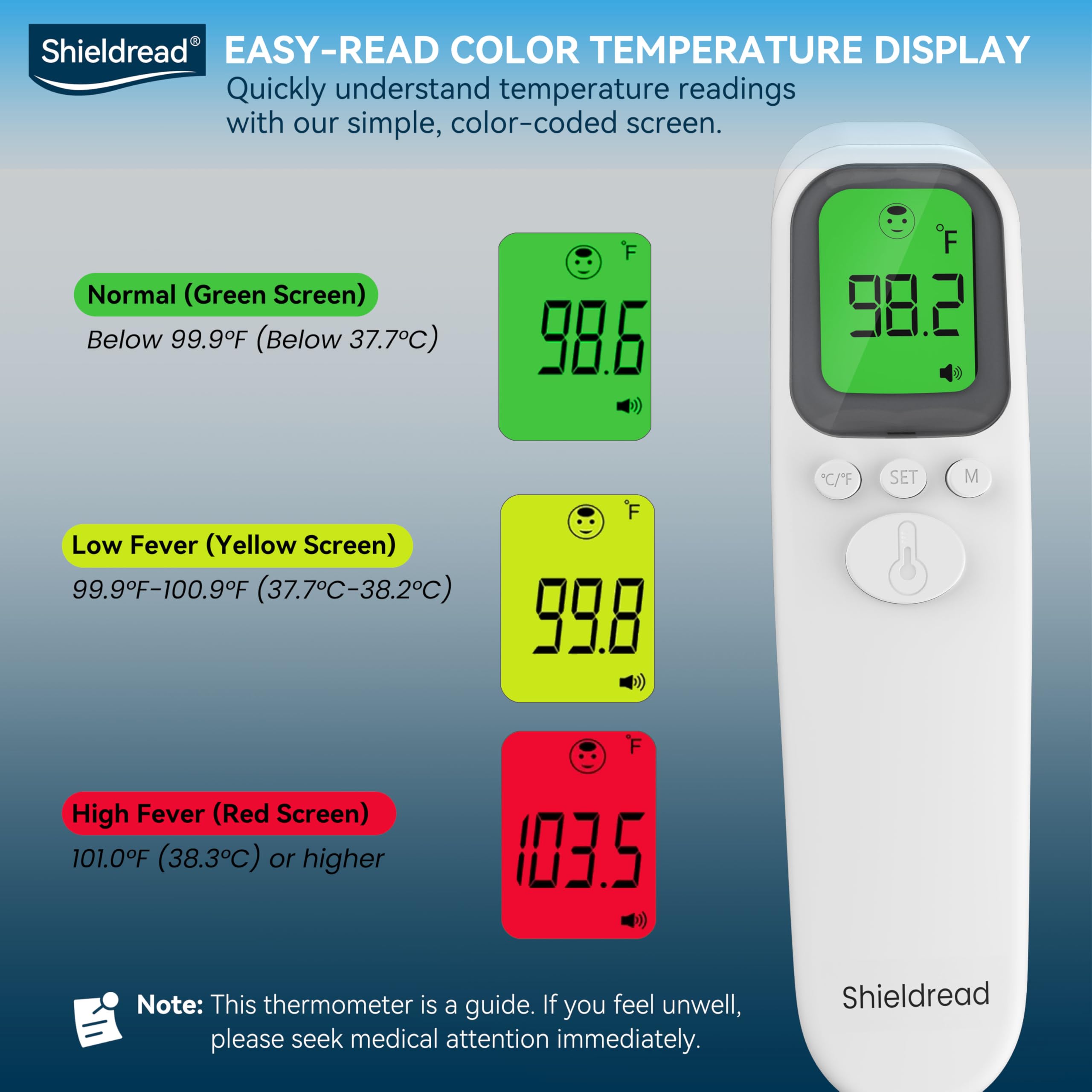 Shieldread thermometer delivers one-second readings for busy mornings.