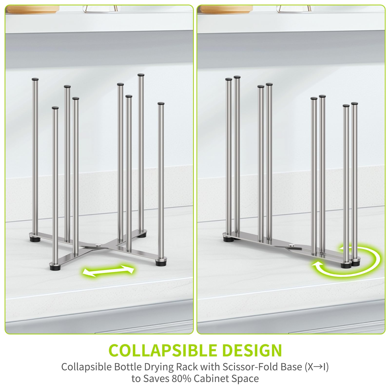 SHILFID bottle-drying-rack tall-rod design supports tall bottles for faster drying