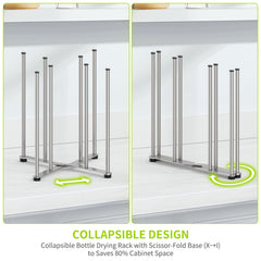 SHILFID bottle-drying-rack tall-rod design supports tall bottles for faster drying