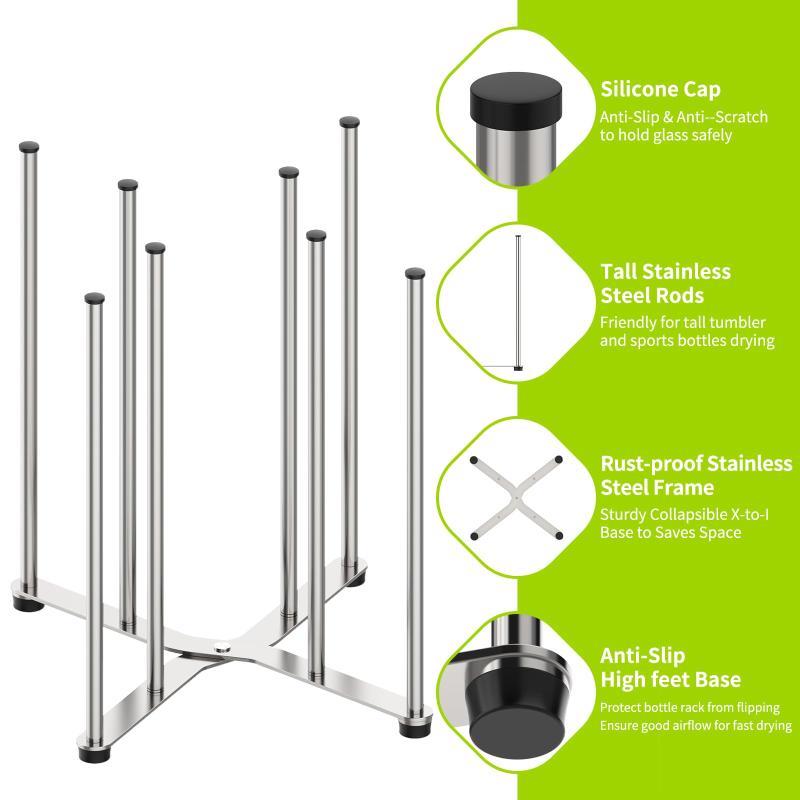 SHILFID collapsible bottle-drying-rack versatile kitchen nursery for bottles and bags