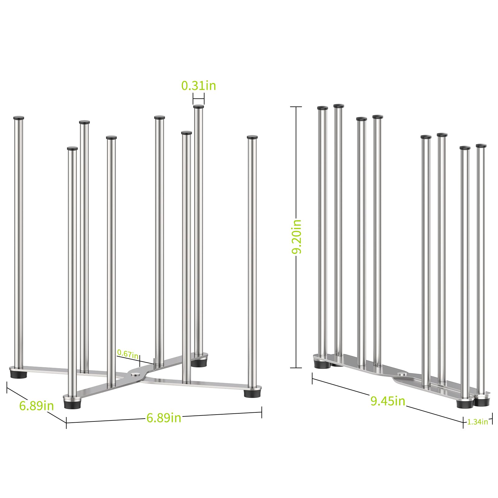 SHILFID drying-rack with non-slip silicone caps protects glassware from scratches