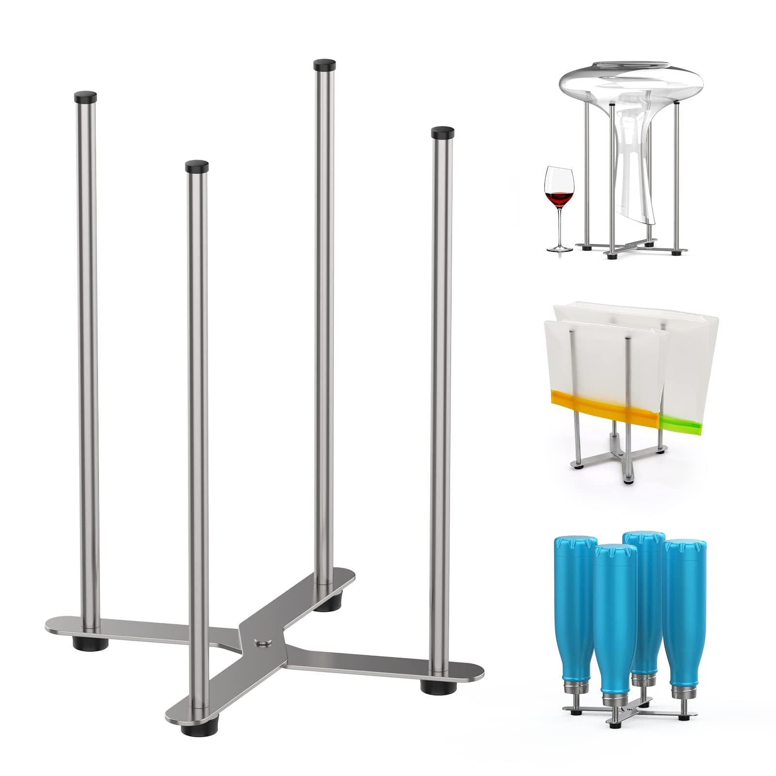 SHILFID plastic bag and bottle drying rack collapsible: compact storage solution