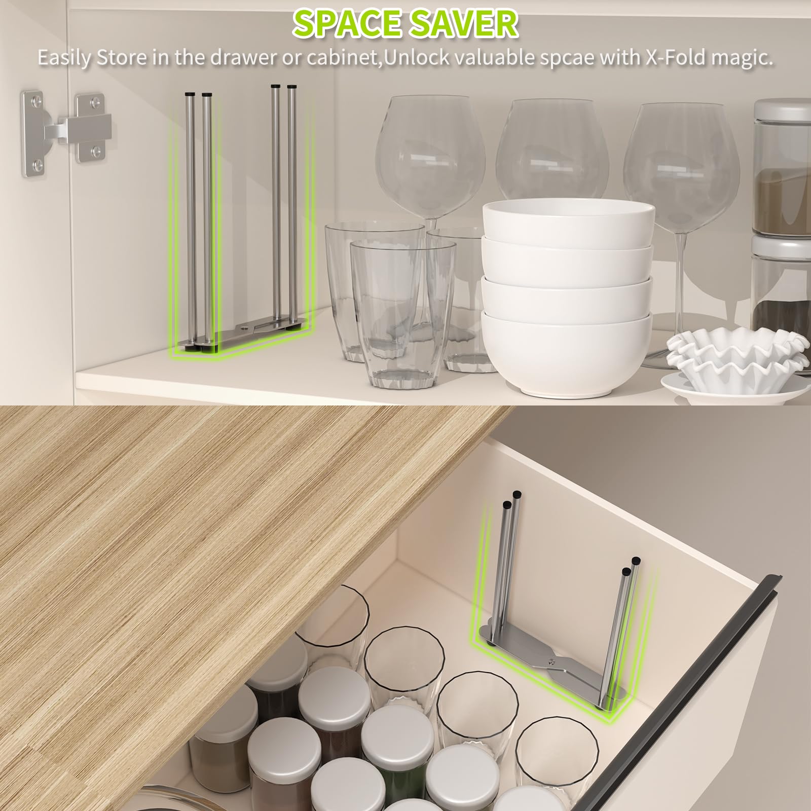 SHILFID four slip-proof bases keep the rack stable during use