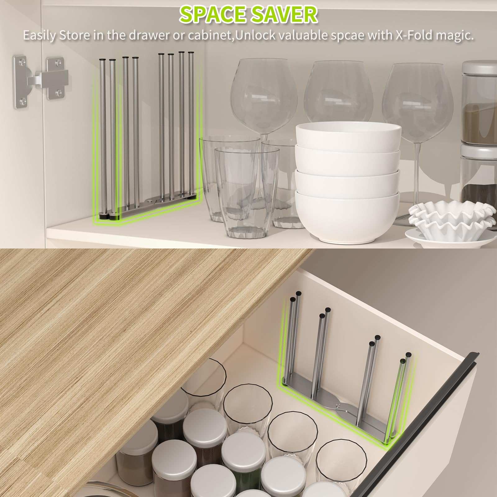SHILFID stainless-countertop-drying-rack protects surfaces while drying mugs and jars
