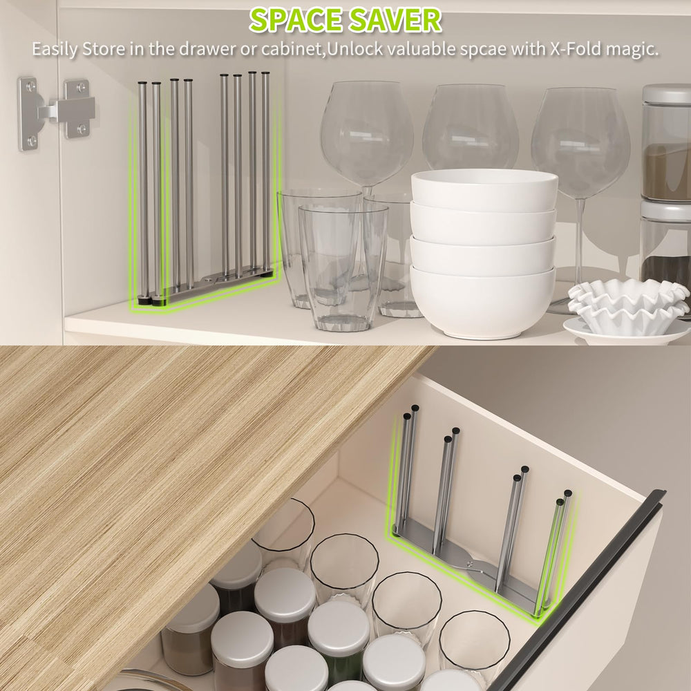 SHILFID stainless-countertop-drying-rack protects surfaces while drying mugs and jars