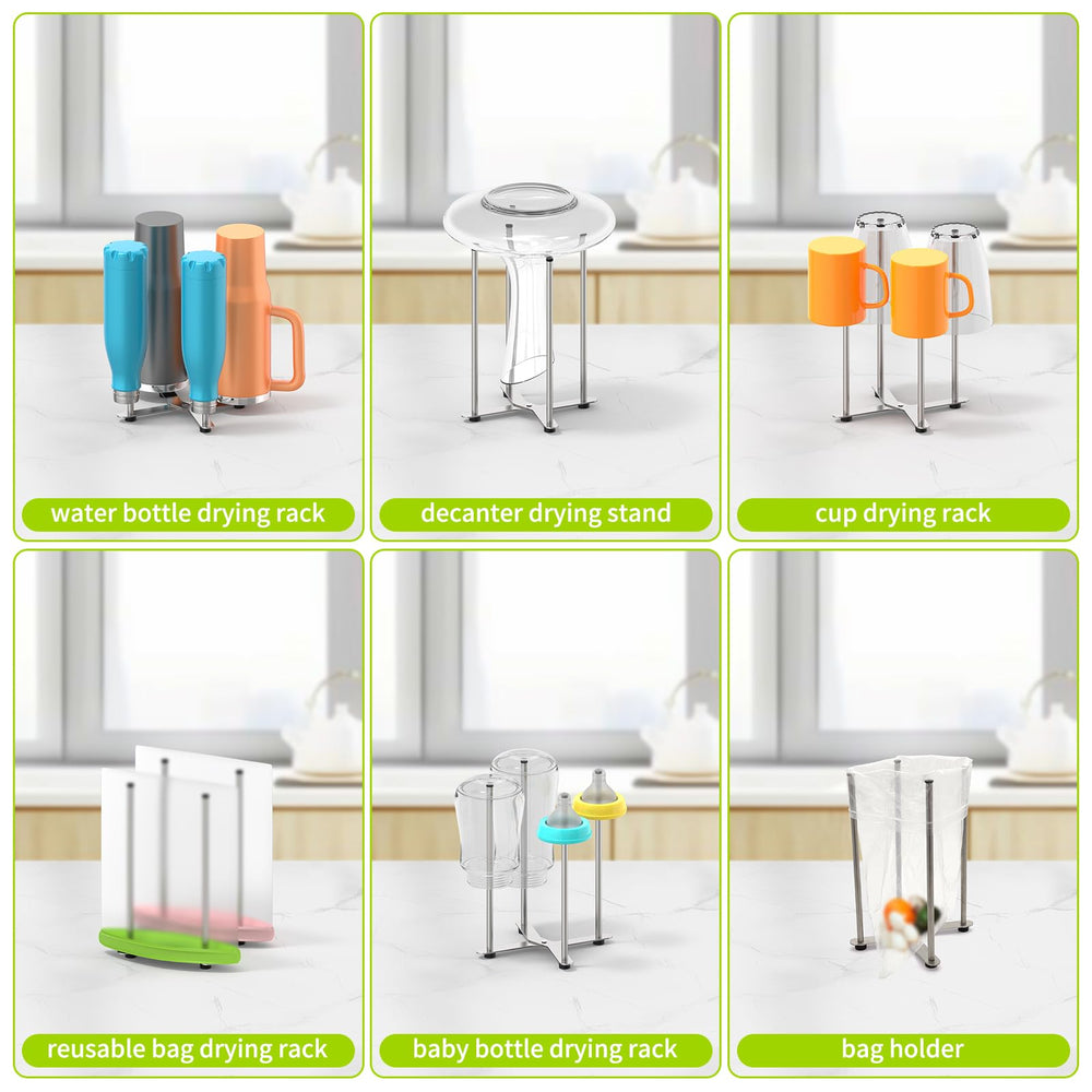 SHILFID wine decanter holder: sturdy 304 stainless steel construction for durable drying