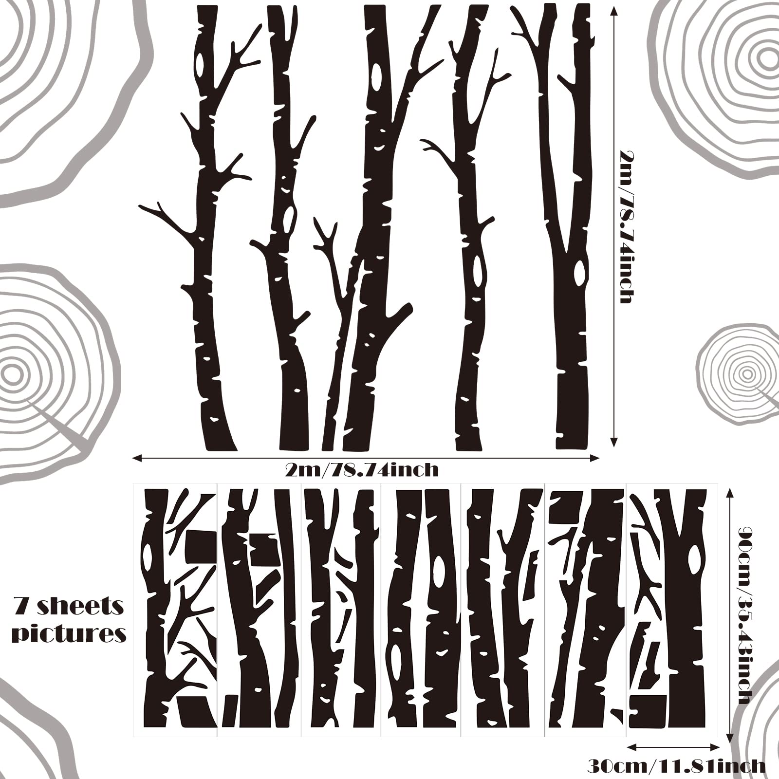 Shimeyao birch tree silhouette wall decal: adds natural charm and wall depth
