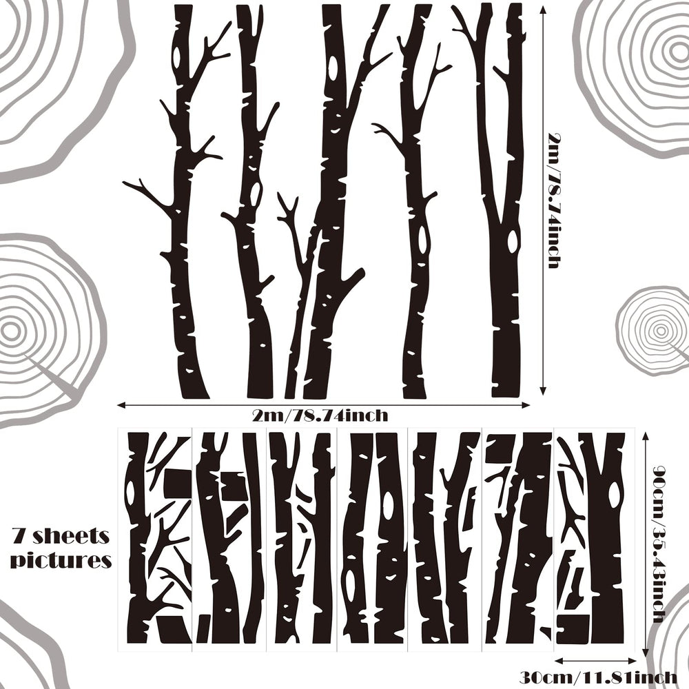 Shimeyao birch tree silhouette wall decal: adds natural charm and wall depth