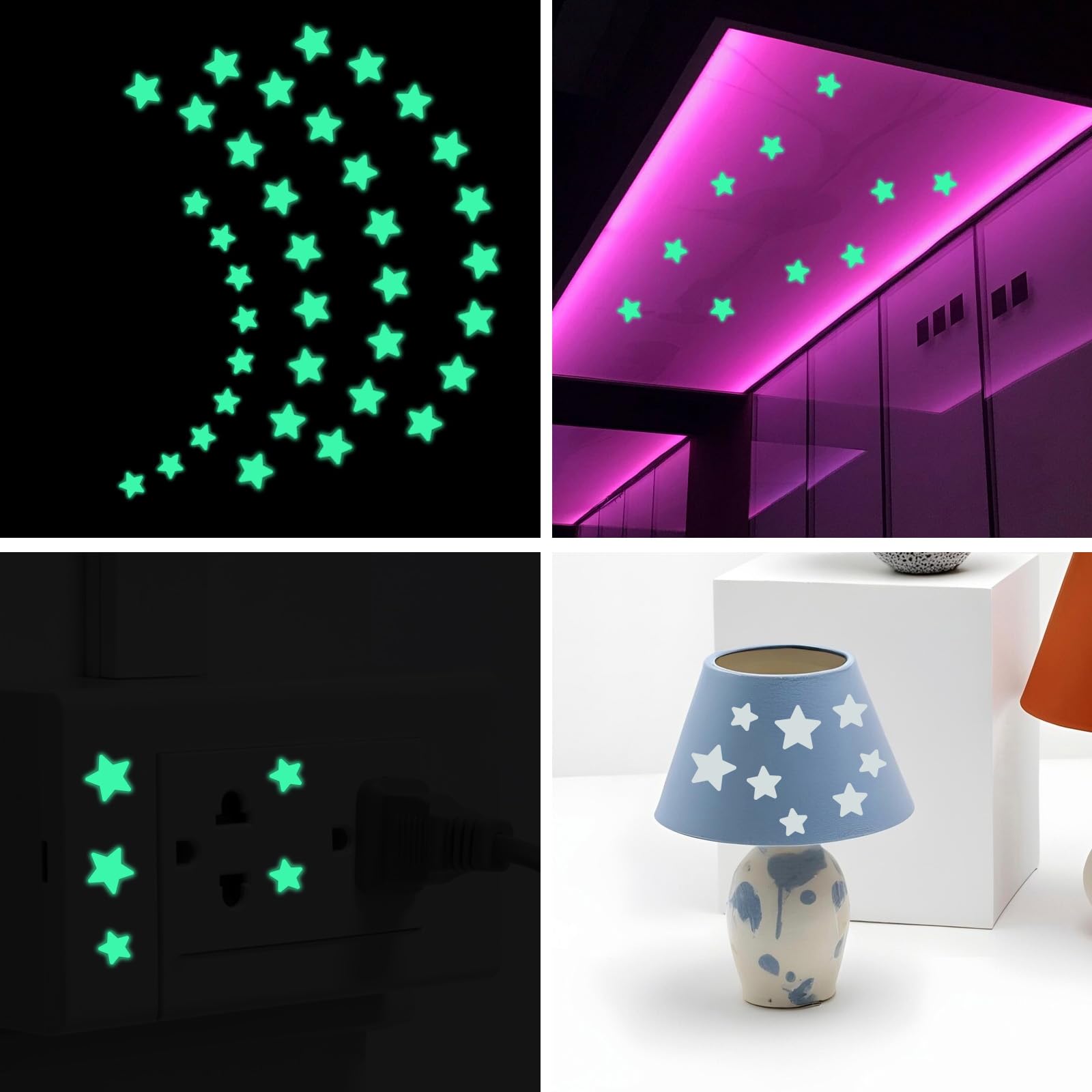 Shimmeroo star-stickers-night-vibe demonstrates luminous stars shaping a cozy night sky.