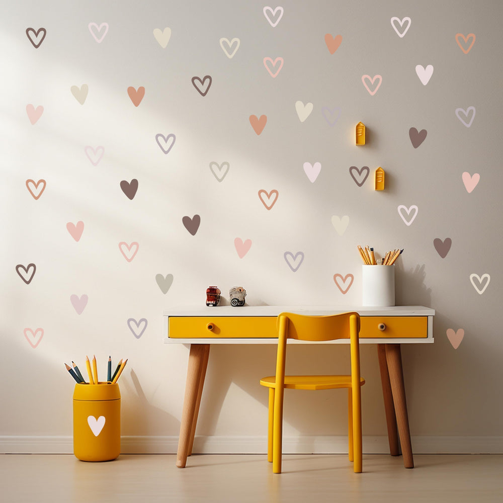Shine Inside boho heart wall stickers packaging close-up for 72-piece set