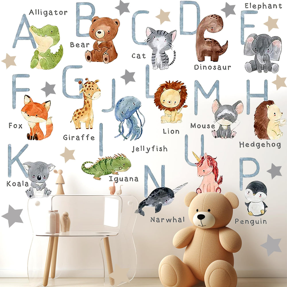 Shine Inside peel-and-stick ABC art sticks evenly on smooth surfaces for versatile decor.