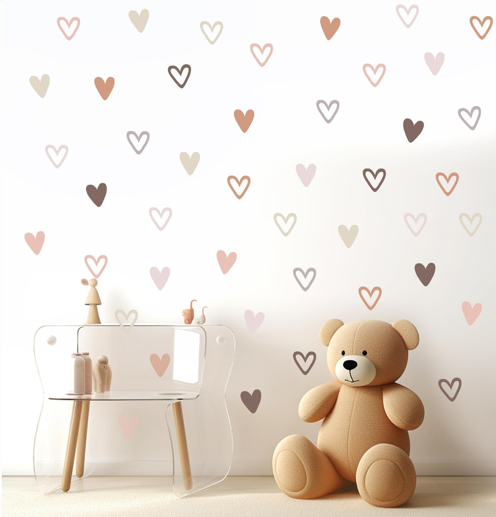 Shine Inside boho heart wall decals in a kids room decor setup