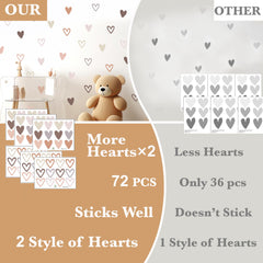 Shine Inside boho heart wall stickers pastel design close-up on wall