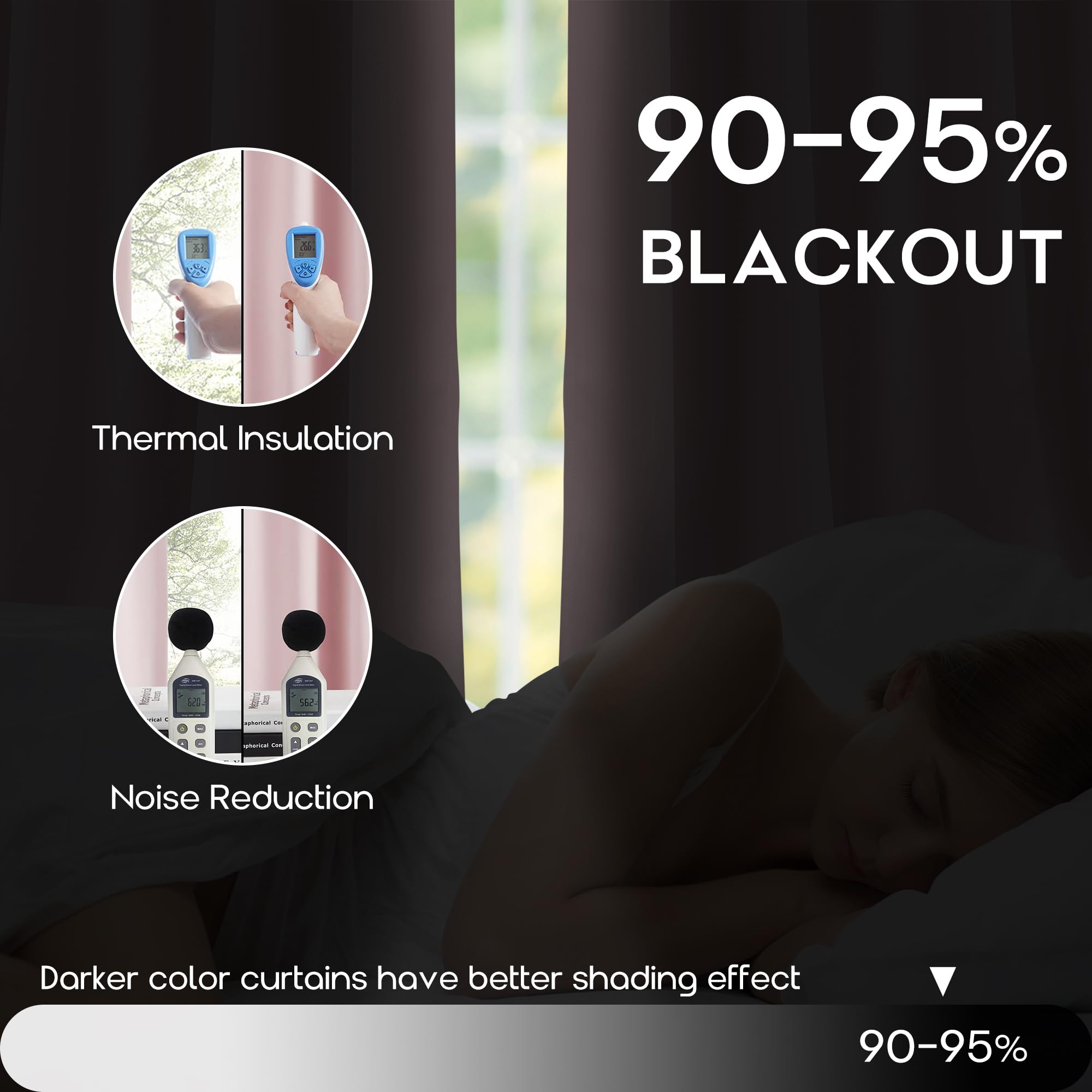 SHINELAND back tab hanging curtain showing versatile mounting option.