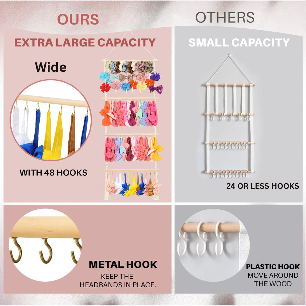 Shineloha deep hooks protect bows and keep accessories pristine