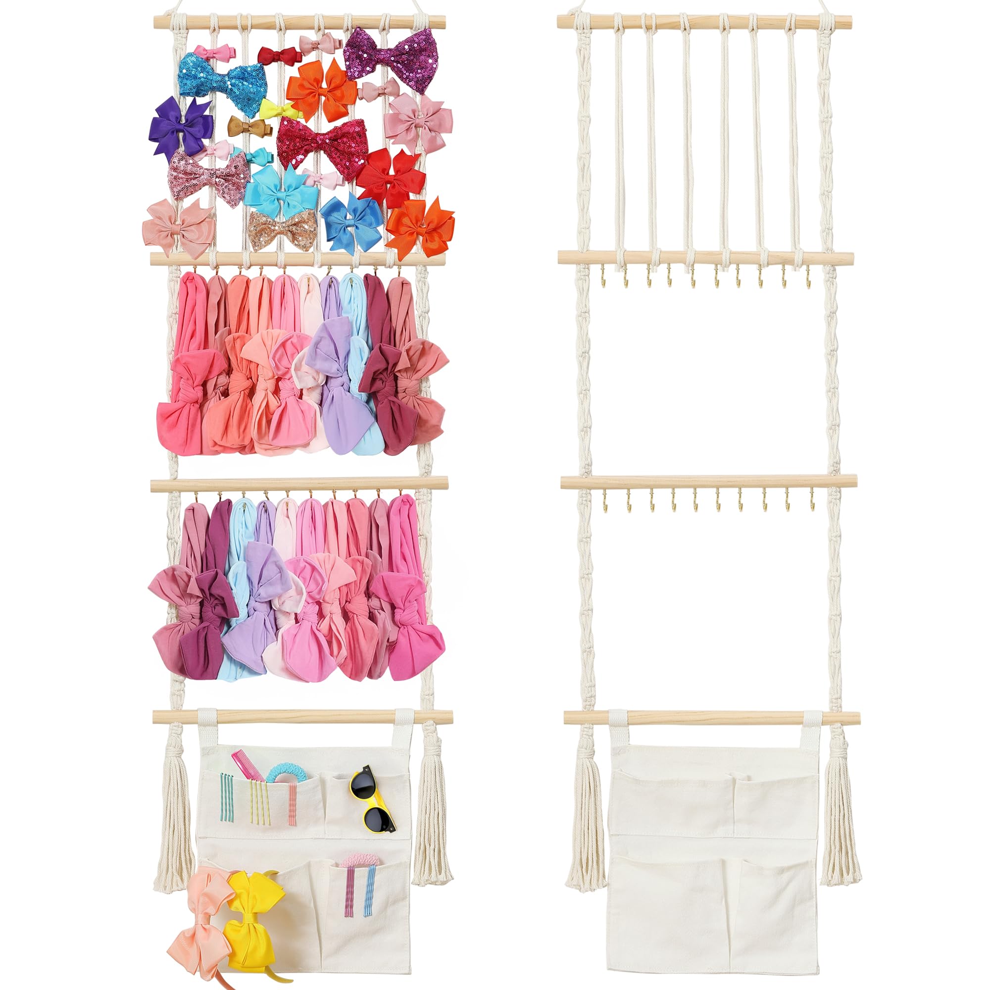Shineloha headband holder display shows 60 bows for organized outfits.
