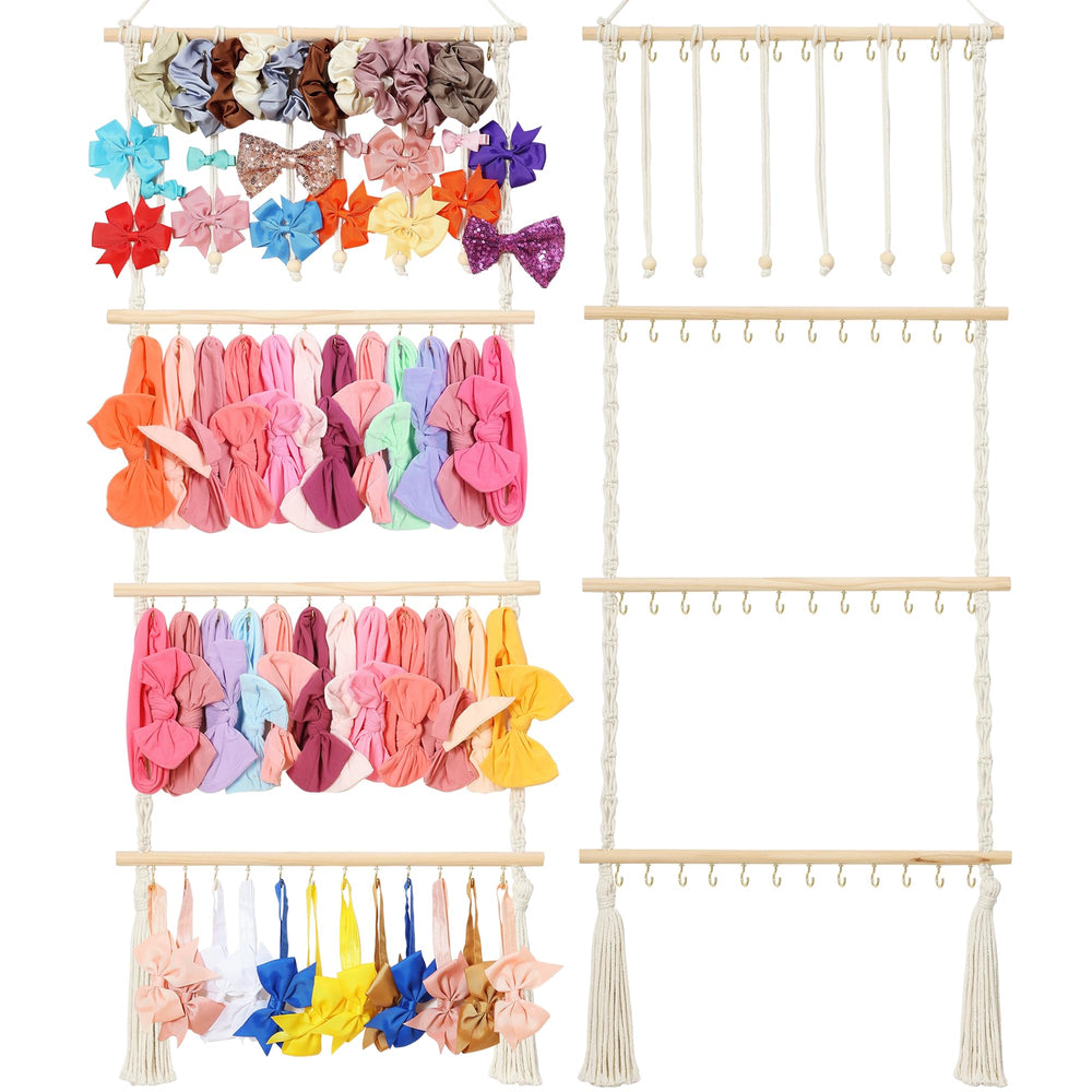 Shineloha headband holder large capacity display for 96 bows with 48 hooks