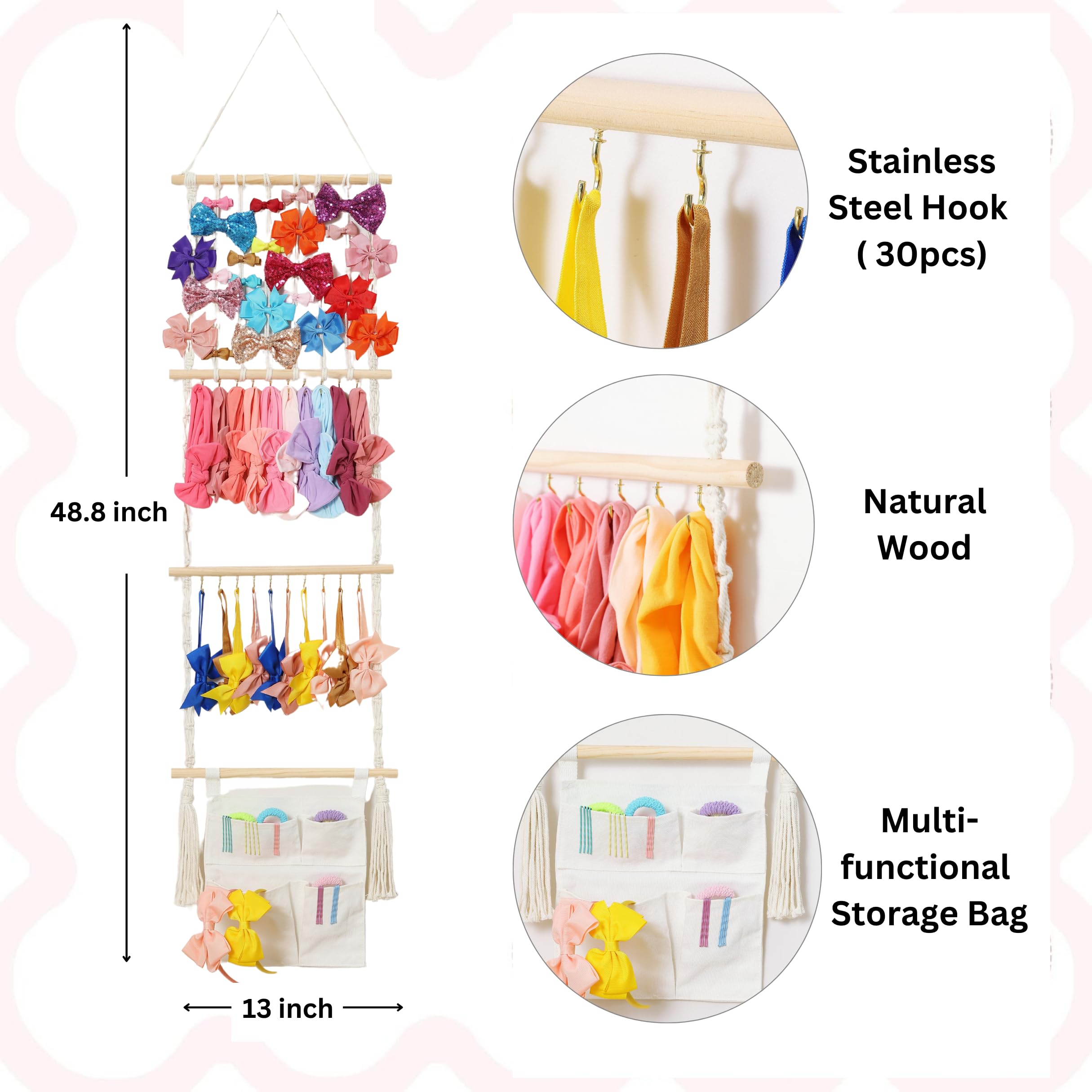Shineloha nursery decor idea enhances room aesthetics while organizing hair accessories.