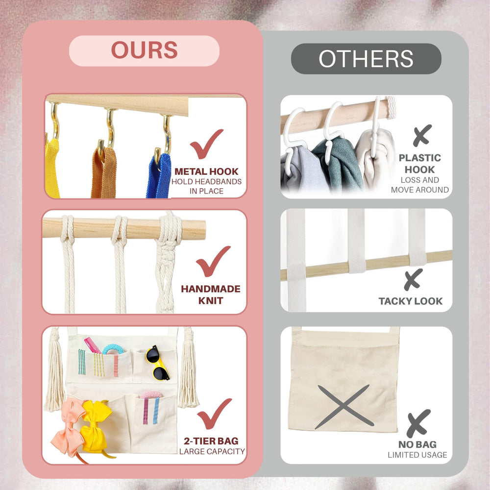 Shineloha storage for baby accessories consolidates bows, clips, ties, and pins.