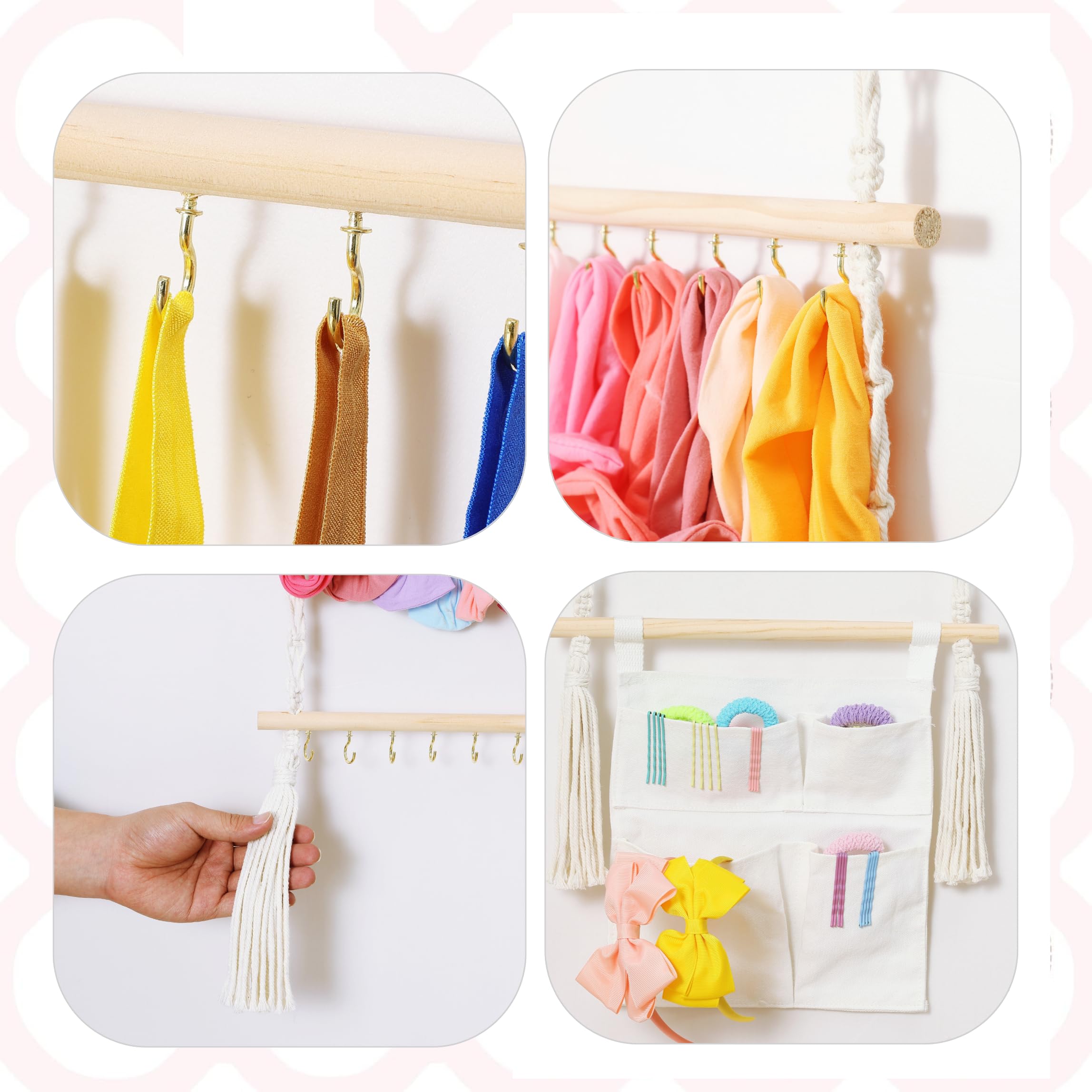 Shineloha wall-hanging bow organizer keeps little outfits easy to coordinate.