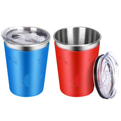 ShineMe 12oz kids cups with lids and space sleeves for mess-free sipping