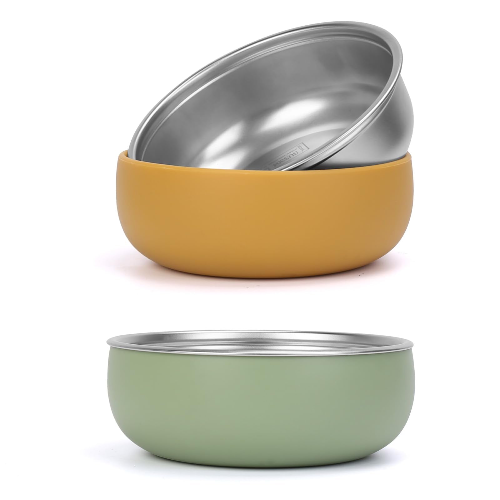 ShineMe Baby Bowls with colorful silicone shell for safe grip and easy identification.