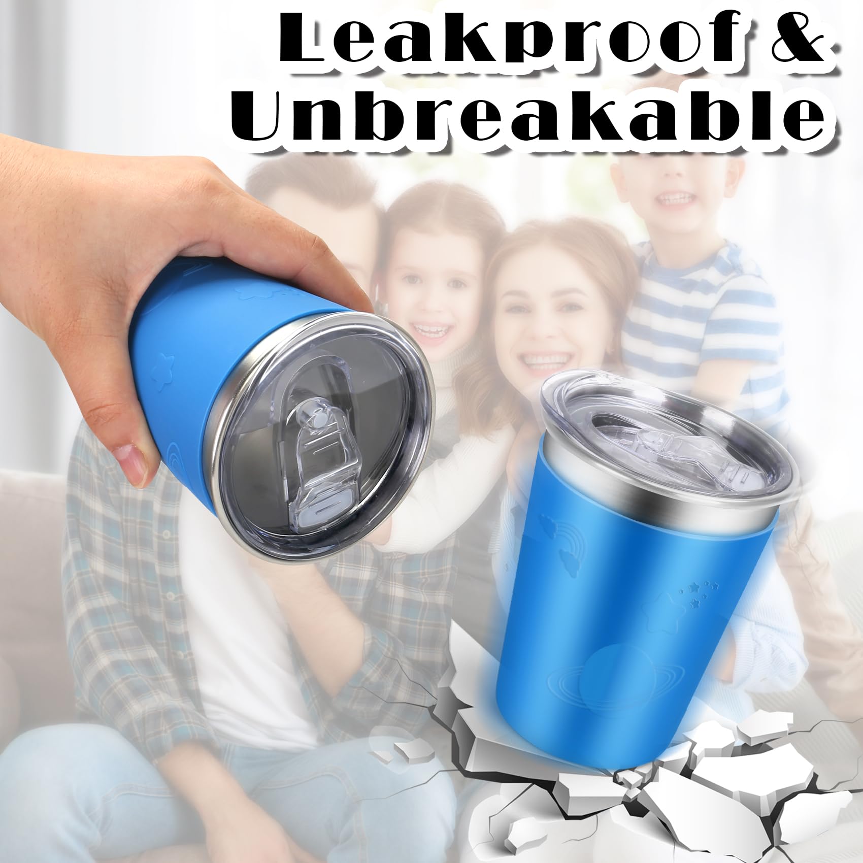 ShineMe premium stainless steel cups resist breakage for active toddlers