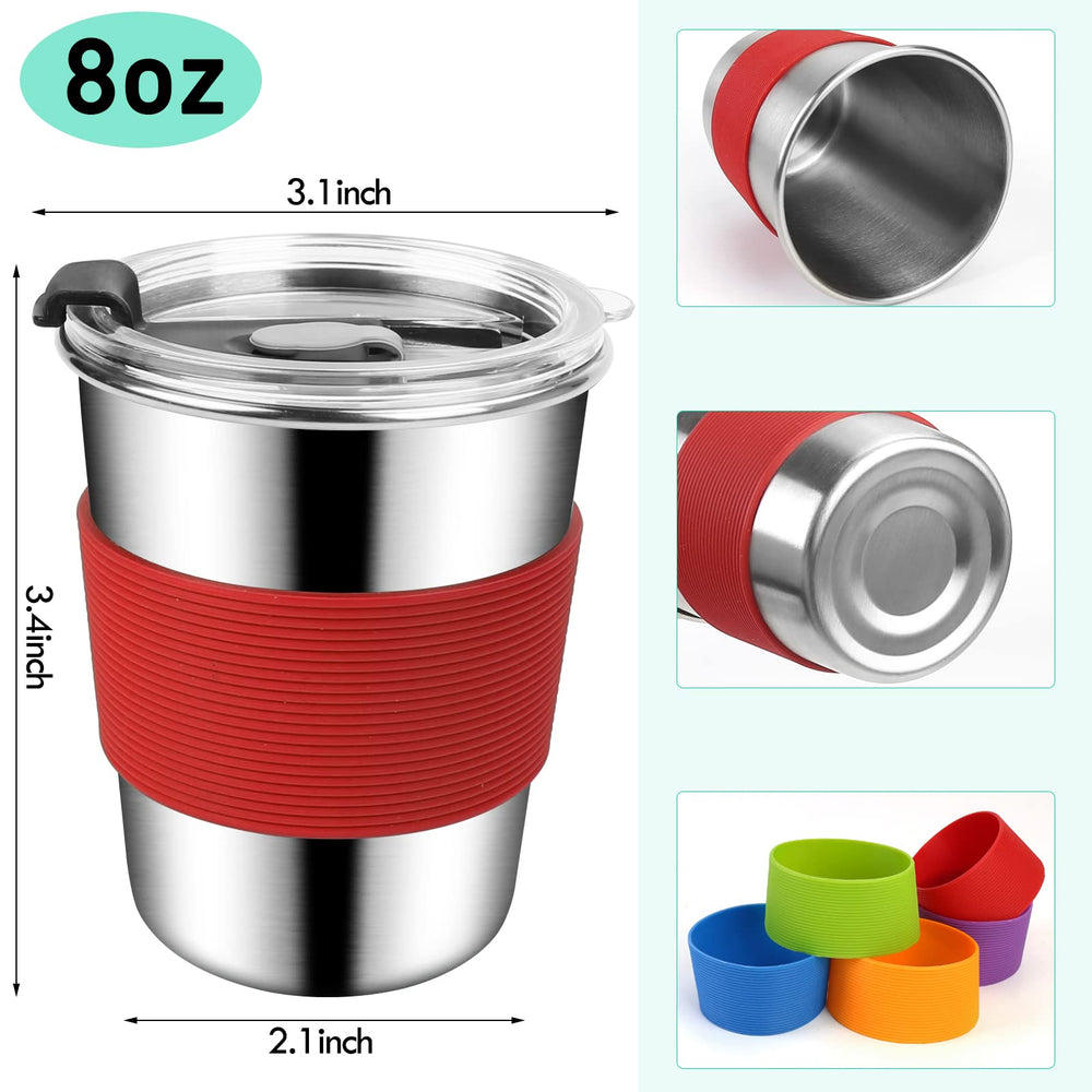 ShineMe silicone sleeves on kids cups for secure grip and easy identification.