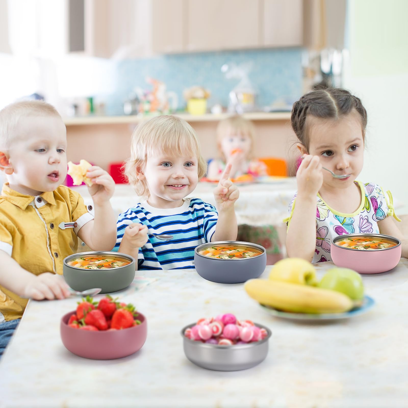 ShineMe versatile bowls suitable for soup, yogurt, cereal and snacks at mealtimes