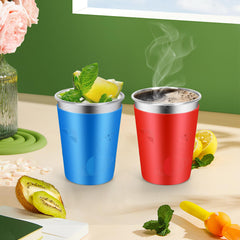 ShineMe cup sleeve shown wrapping around the cup doubling as a coaster.