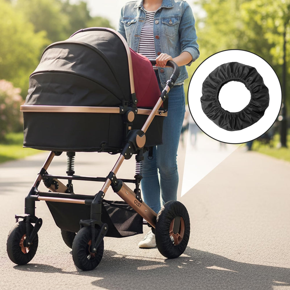 SHINETEC stroller wheel cover protects wheels indoors and outdoors