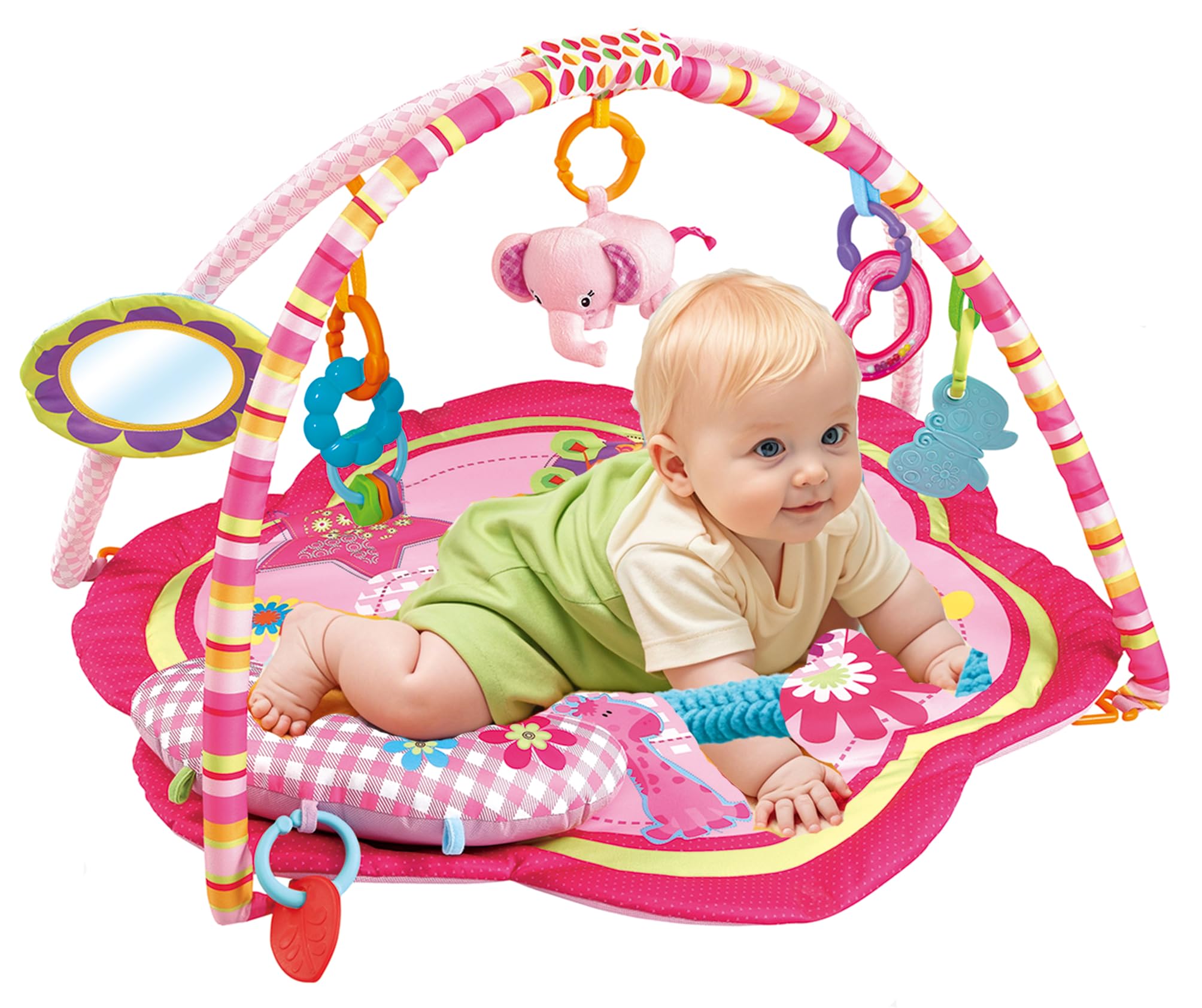 SHINING CROWN by EMILYSTORES colorful patterned play mat 36 inches for safe crawling.