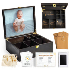 Shinlar baby keepsake box wooden large lid-display for cherished memories