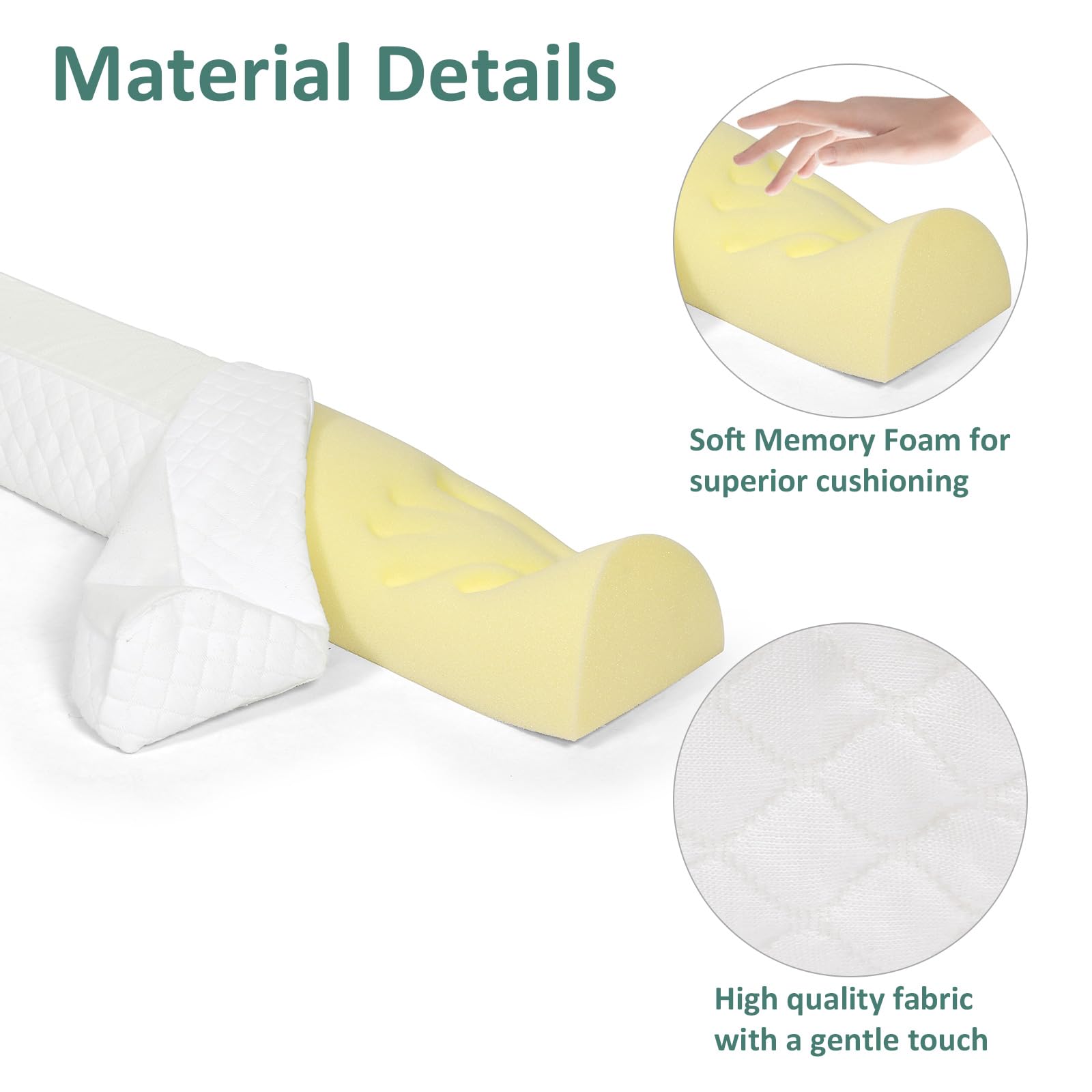 Shinnwa bed bumpers easy installation shown in three simple steps.