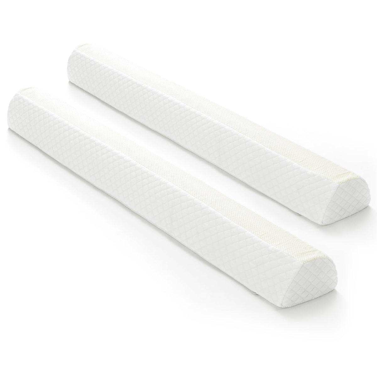 Shinnwa bed bumpers installed on a toddler rail provide gentle protection during sleep.