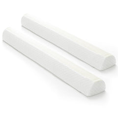 Shinnwa bed bumpers installed on a toddler rail provide gentle protection during sleep.