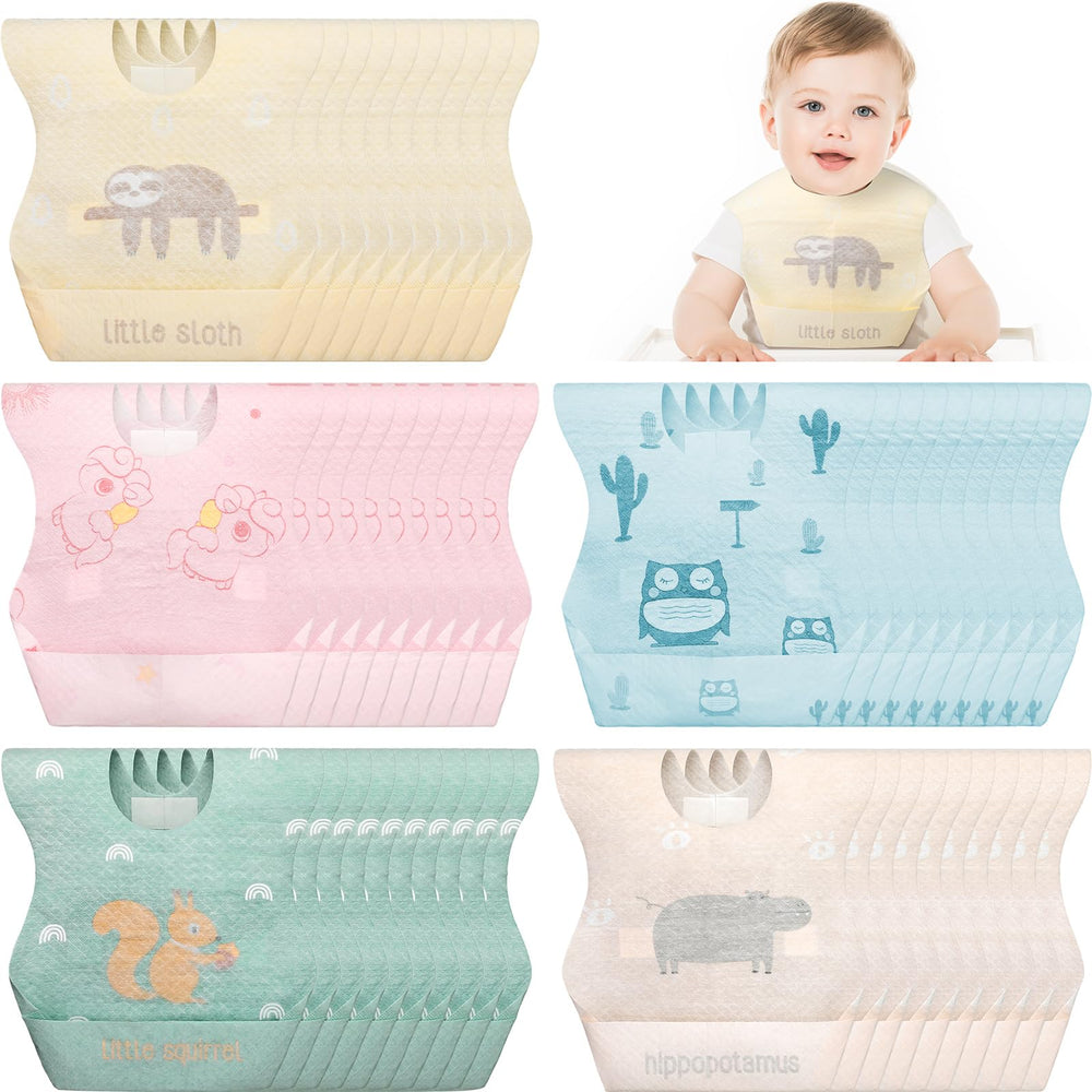 Shinymoon baby bibs travel packaging shows mess-free meals on the go.