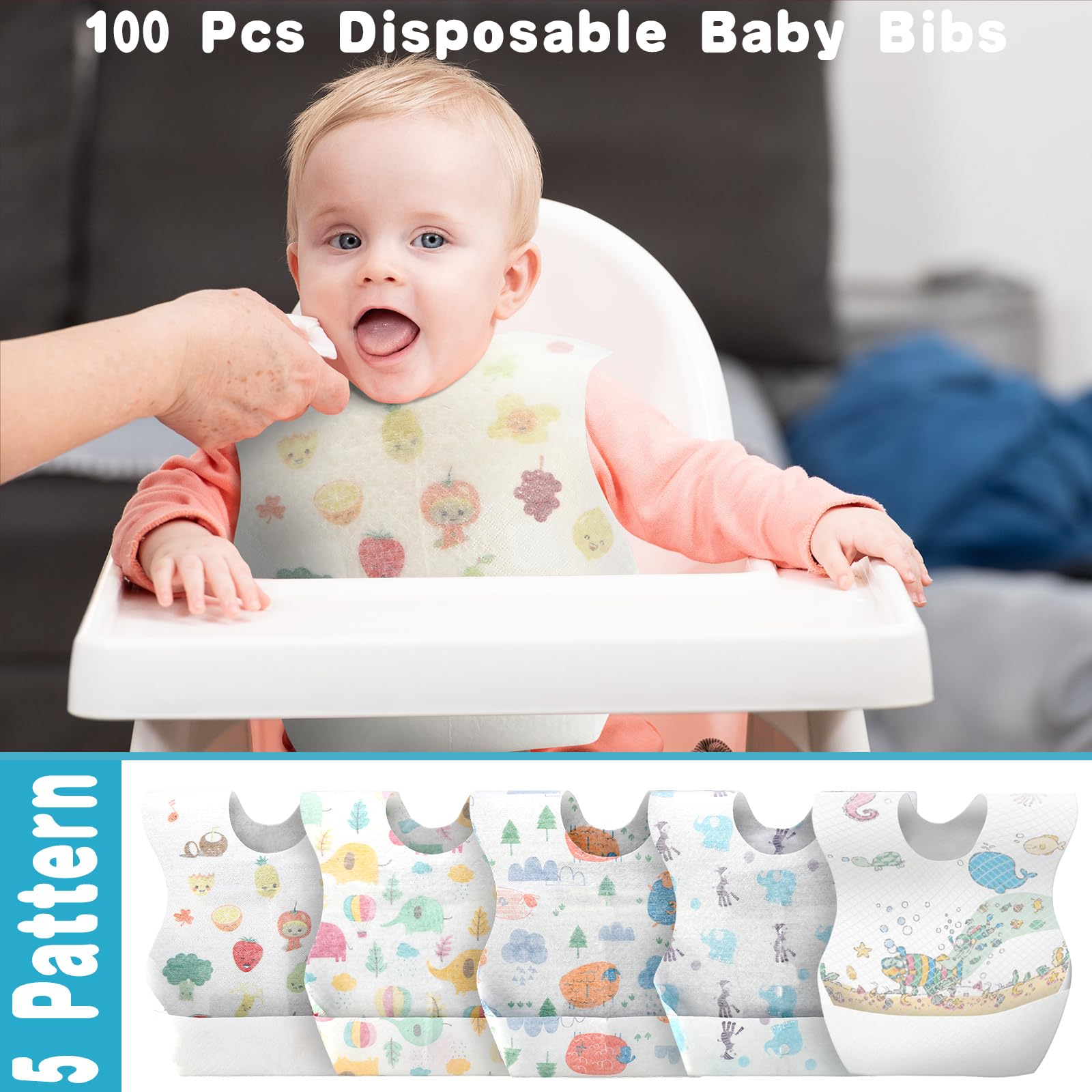 Shinymoon compact, travel-friendly disposable bibs for mess-free outings.