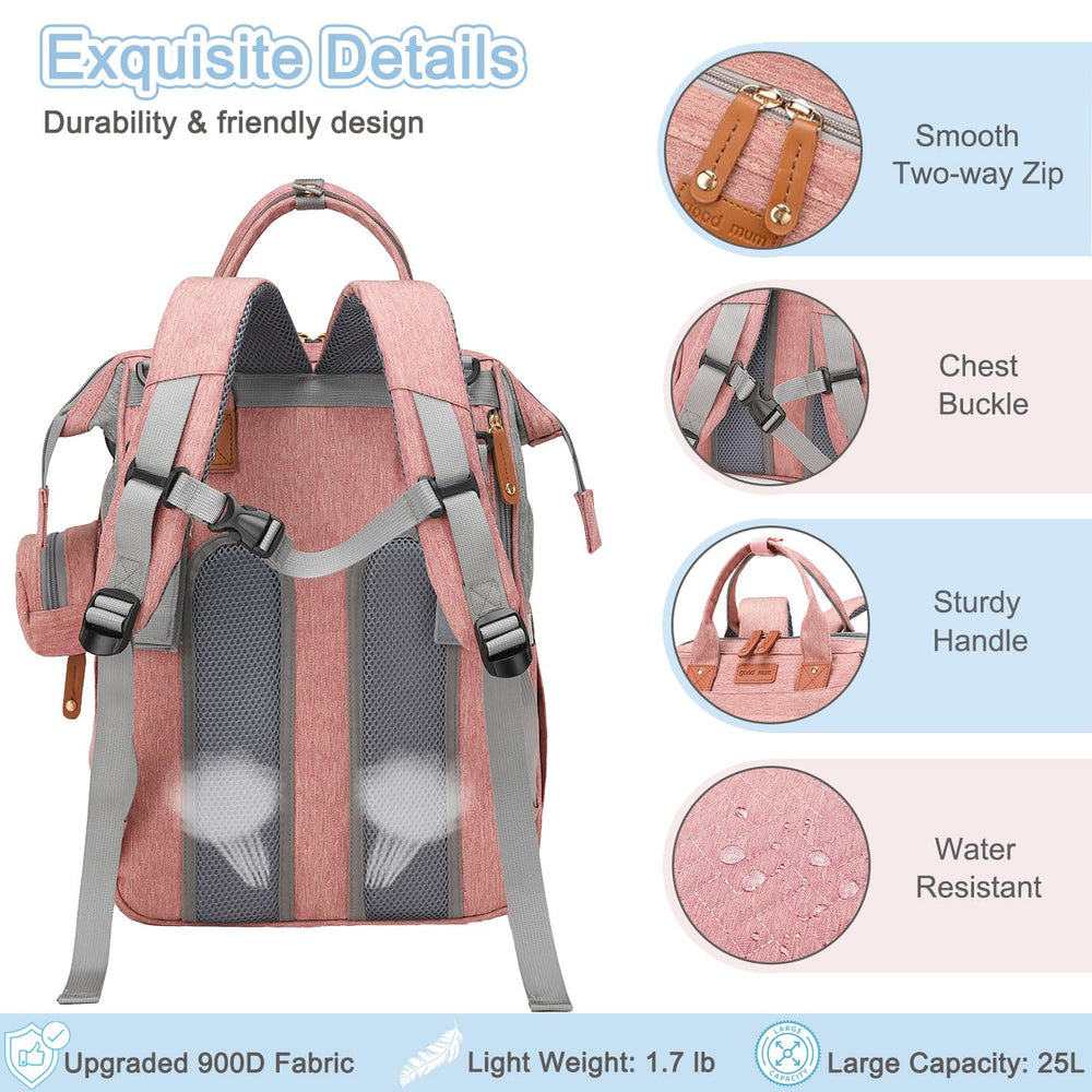 SHITIESHOU diaper bag backpack 19 pockets organized essentials at a glance.