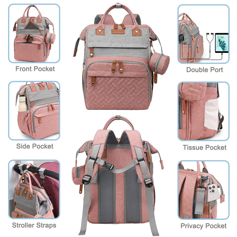 SHITIESHOU diaper bag backpack insulated bottle pockets preserve bottle warmth