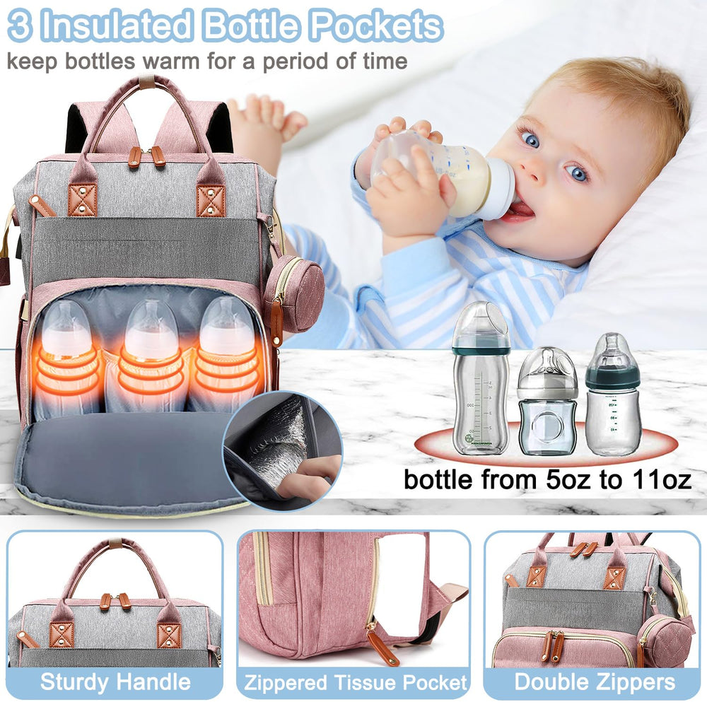 SHITIESHOU diaper bag backpack insulated-milk-pocket keeps bottles warm or cool on trips