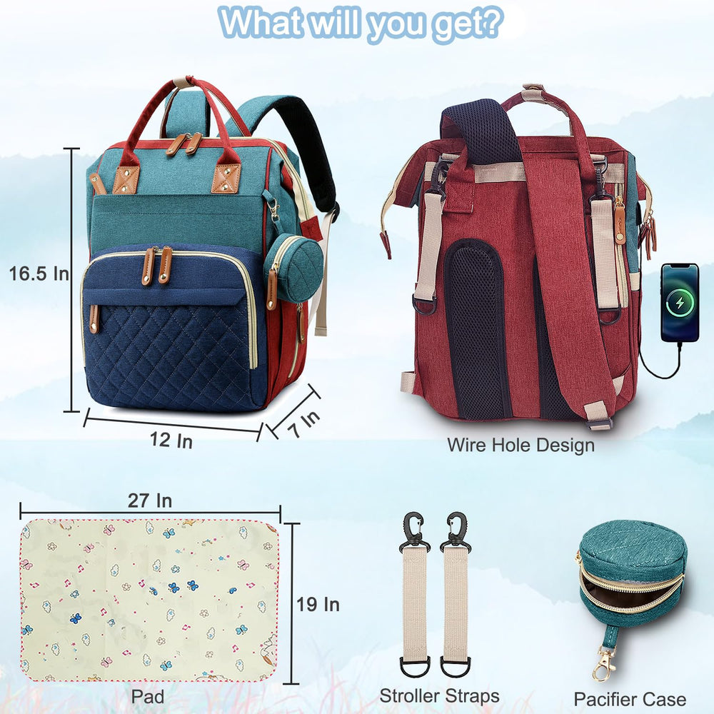 SHITIESHOU diaper bag backpack pad included offers comfortable diaper changes.