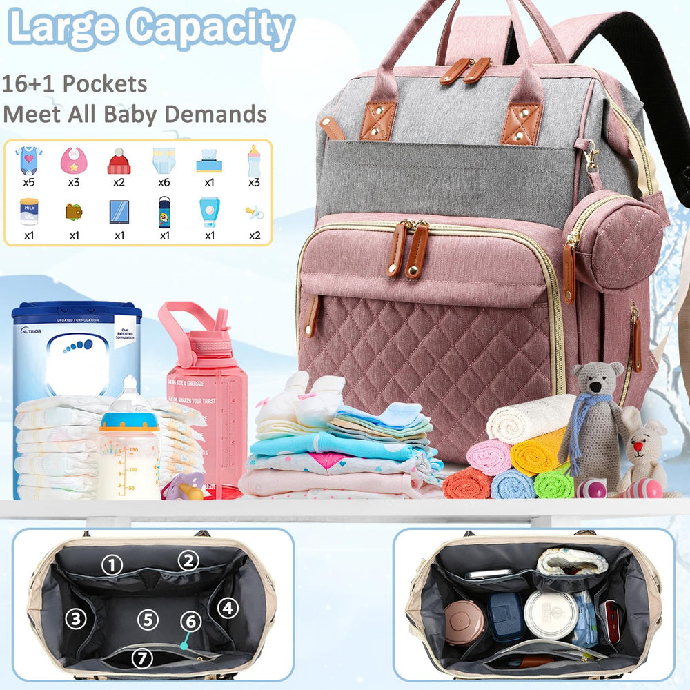 SHITIESHOU diaper bag backpack padded-shoulder-strap for comfortable all-day wear during outings