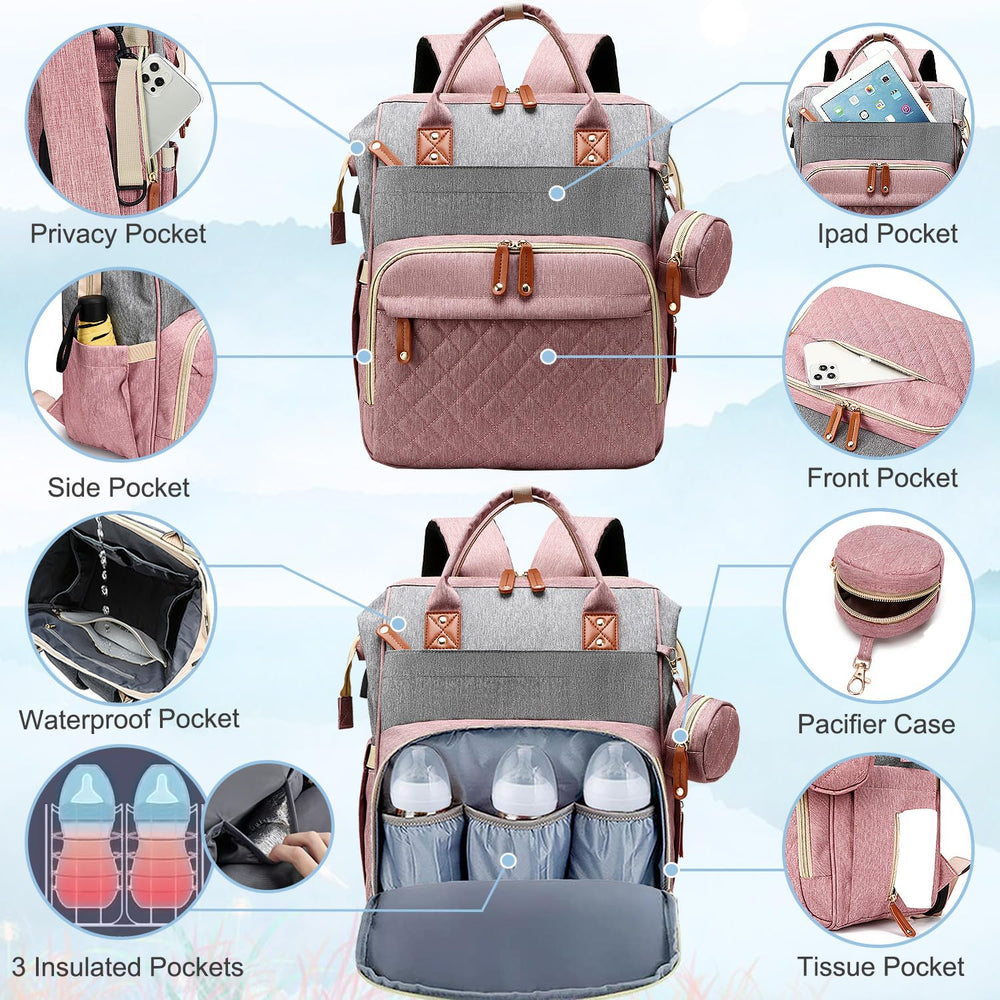 SHITIESHOU diaper bag backpack stroller-straps support hands-free strolling