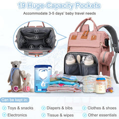 SHITIESHOU diaper bag backpack stroller straps for hands-free strolling.