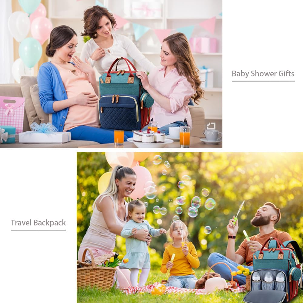 SHITIESHOU diaper bag backpack water-resistant oxford fabric endures daily use.