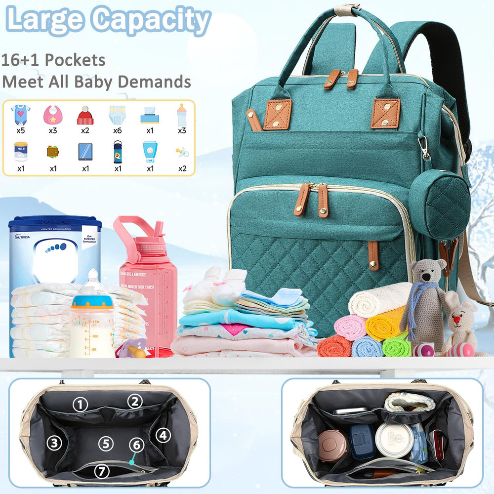 SHITIESHOU diaper bag insulated bottle pockets keep bottles warm during outings.