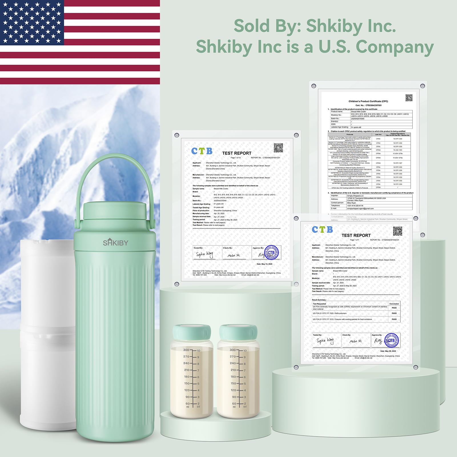 SHKIBY outdoor breast milk cooler in use during travel for on-the-go feeding