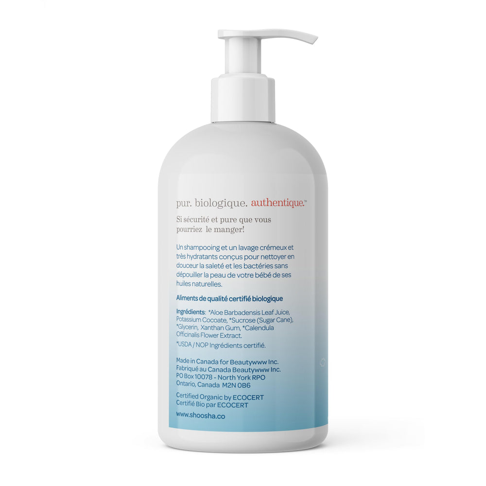 Shoosha creamy lather image shows hydrating wash that respects natural oils