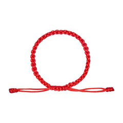 SHOP300 newborn adjustable lucky red bracelet close-up showing adjustable fit and vibrant color.